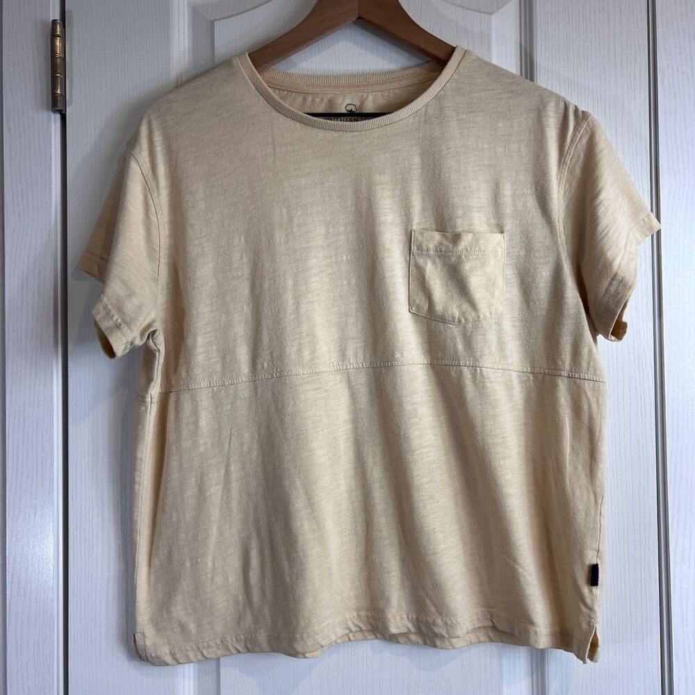 Southern Shirt Company Women's Pale Yellow Short Sleeve Pocket Tee Top Size M